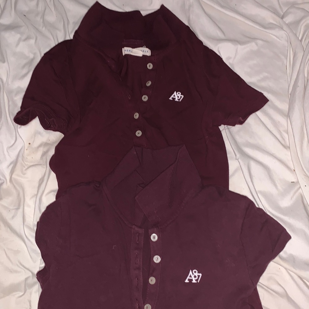 Maroon Collared Aeropostale shirts